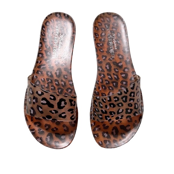 Matisse Anthropologie Leopard Jelly Slides Sandals - Picture 3 of 11